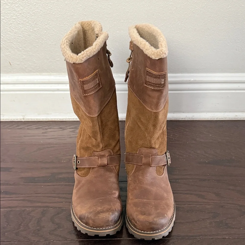 Timberland Girls Brown Leather Boots Size 6.5
